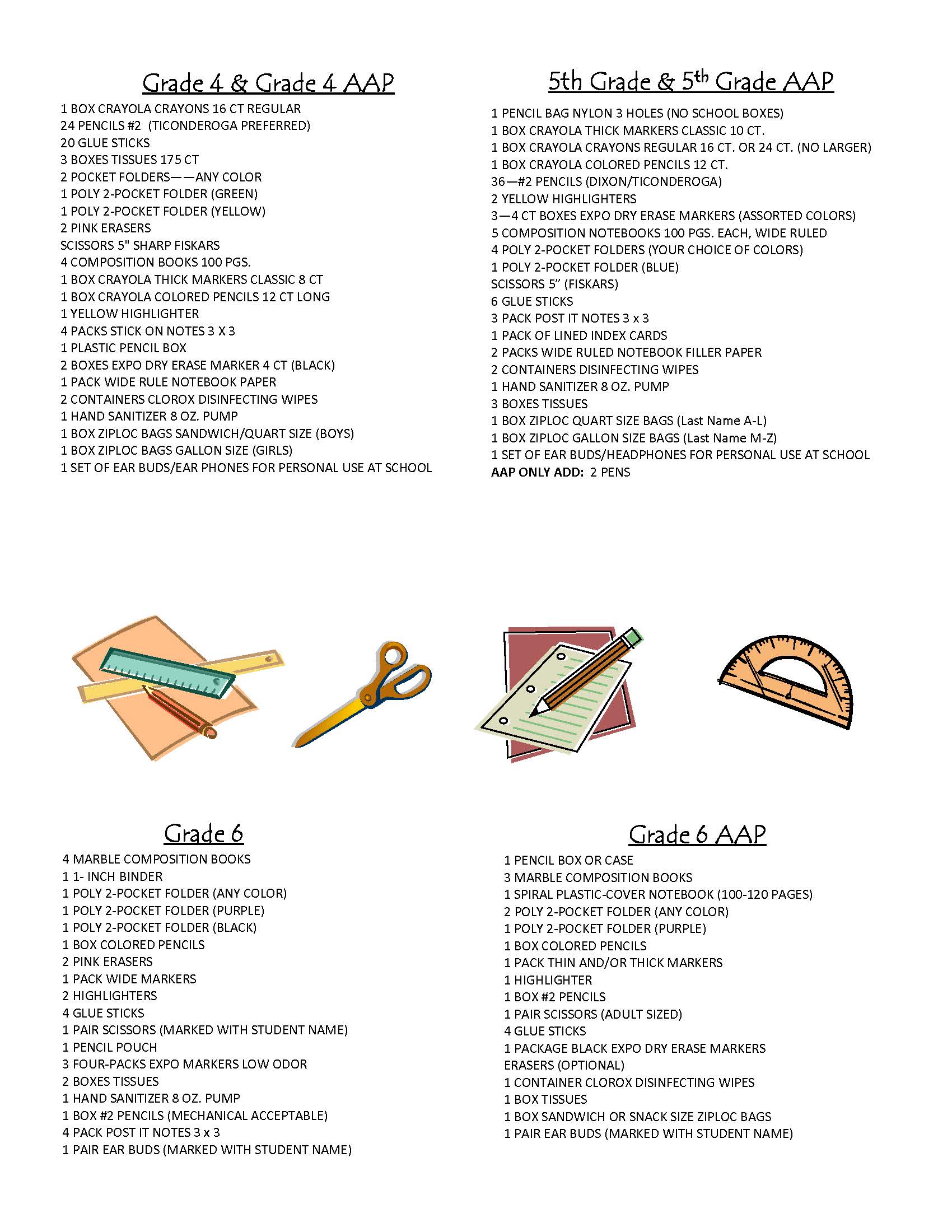 Supplies List Page 2