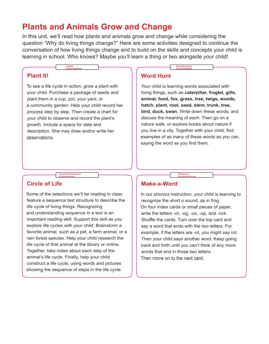 1st Grade Benchmark Parent Letter