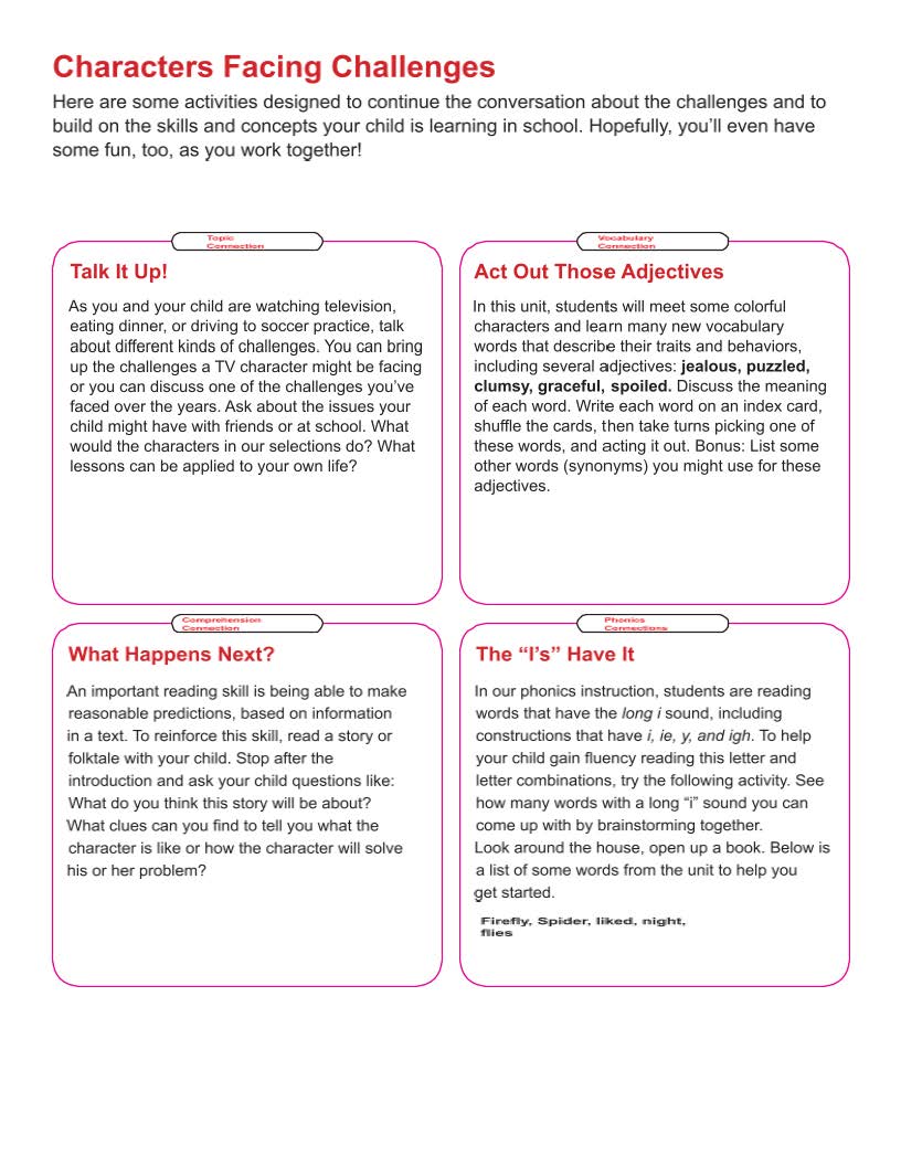 2nd Grade Benchmark Parent Letter Unit 2